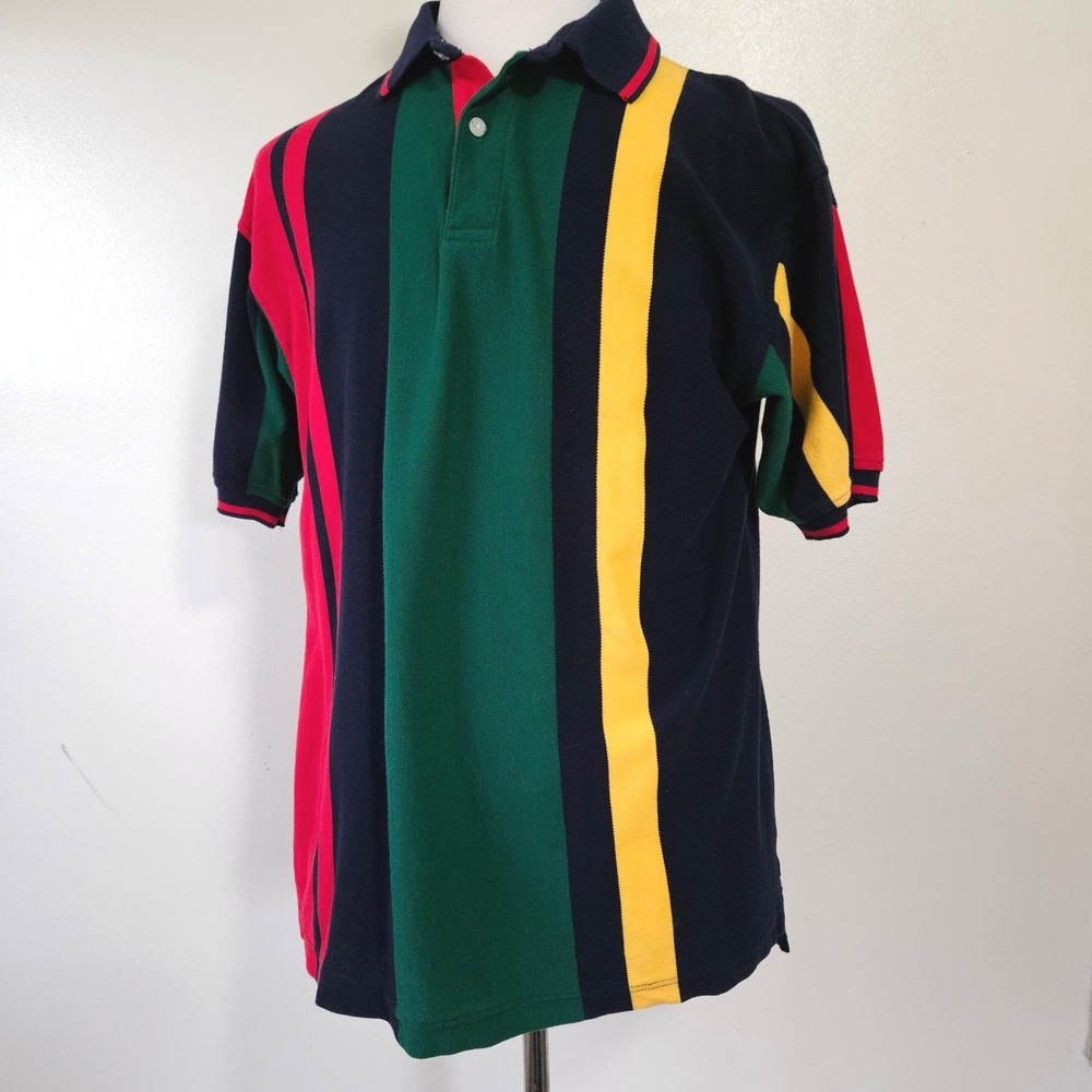 Woods and Gray Vintage 90s Colorblock‎ Basic Fresh Prince Collared Polo Shirt M